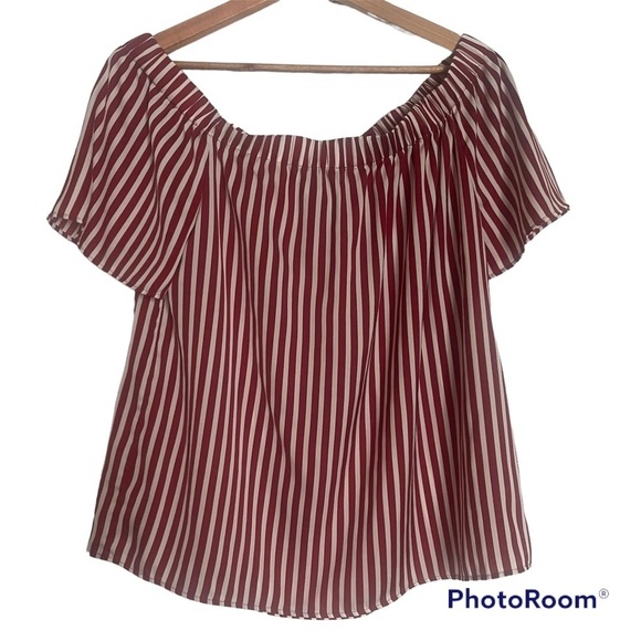 H&M Tops - H&M Striped Off the Shoulder Blouse sz US 10
